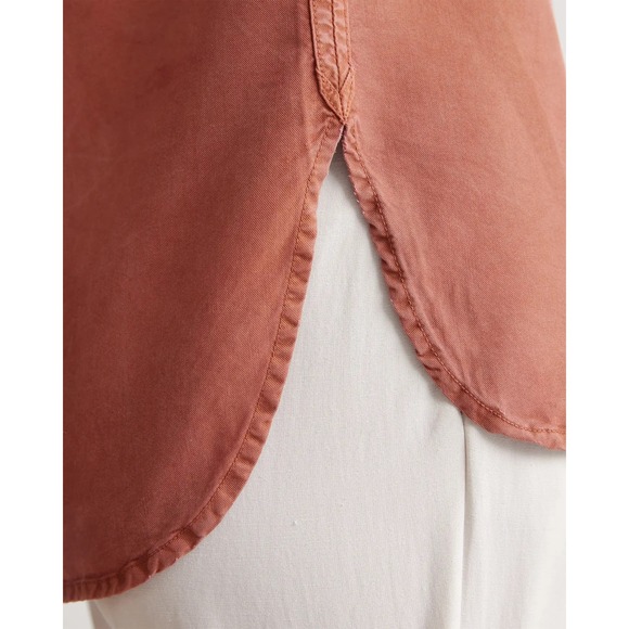 QUINCE Terracotta Vintage Wash Tencel Camp Shirt Size Large - Picture 6 of 10